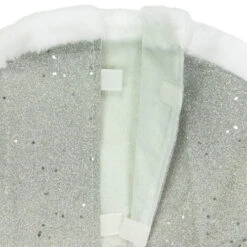Northlight 20" Silver Glittered Mini Christmas Tree Skirt With White Fur Trim -Christmas Decoration Store northlight l27918 03 53443.1691160923