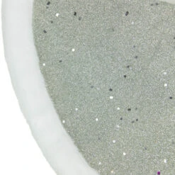 Northlight 20" Silver Glittered Mini Christmas Tree Skirt With White Fur Trim -Christmas Decoration Store northlight l27918 04 30319.1691160923