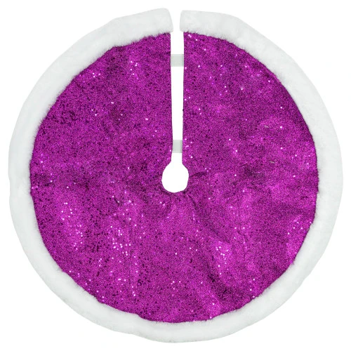 Northlight 20" Magenta Glittered Mini Christmas Tree Skirt With White Fur Trim 3 Northlight 20" Magenta Glittered Mini Christmas Tree Skirt With White Fur Trim
