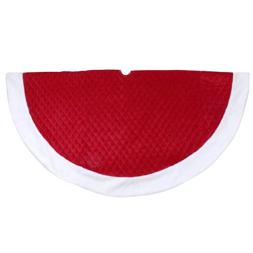 Northlight 72" Red And White Quilted Christmas Tree Skirt With Faux Fur Trim 3 Northlight 72" Red And White Quilted Christmas Tree Skirt With Faux Fur Trim