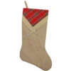 Northlight 20.5" Beige And Red Plaid V-Cuff Christmas Stocking -Christmas Decoration Store northlight l35650 1 12063.1665000971