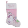 Northlight 21" Light Pink Baby's First Christmas Velveteen Snowmen Christmas Stocking -Christmas Decoration Store northlight l50960 89958.1588355087