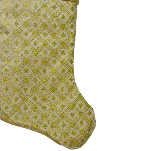 Northlight 20.5" Gold And Brown Glitter Star Print Christmas Stocking 5 Northlight 20.5" Gold And Brown Glitter Star Print Christmas Stocking - Image 3