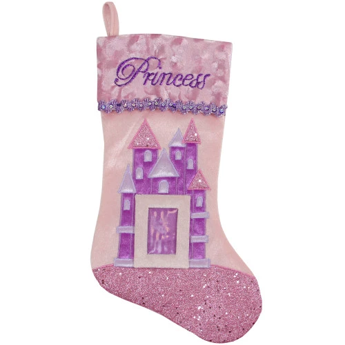 Northlight 20" Pink And Purple Glitter Princess Christmas Stocking 3 Northlight 20" Pink And Purple Glitter Princess Christmas Stocking