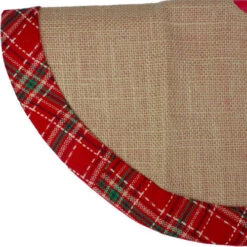 Northlight 20" Rustic Burlap Mini Christmas Tree Skirt With Red Plaid Border 7 Northlight 20" Rustic Burlap Mini Christmas Tree Skirt With Red Plaid Border -Christmas Decoration Store northlight l85586 3 06089.1665610744