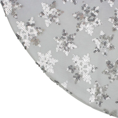 Northlight 20" White And Silver Sequin Snowflake Mini Christmas Tree Skirt 5 Northlight 20" White And Silver Sequin Snowflake Mini Christmas Tree Skirt - Image 3