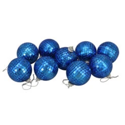 Northlight 9ct Lavish Blue Mirrored Disco Christmas Ball Ornaments 2.5" (60mm) -Christmas Decoration Store northlight lj34025 3 76507.1665174041