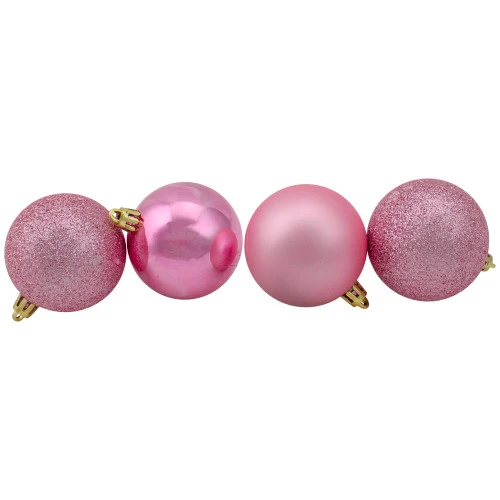 Northlight 24ct Bubblegum Pink Shatterproof 4-Finish Christmas Ball Ornaments 2.5" (60mm) 4 Northlight 24ct Bubblegum Pink Shatterproof 4-Finish Christmas Ball Ornaments 2.5" (60mm) - Image 2
