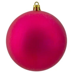 Northlight 12ct Magenta Pink Shatterproof Matte Christmas Ball Ornaments 4" (100mm) -Christmas Decoration Store northlight lj35205 2 17568.1665089593