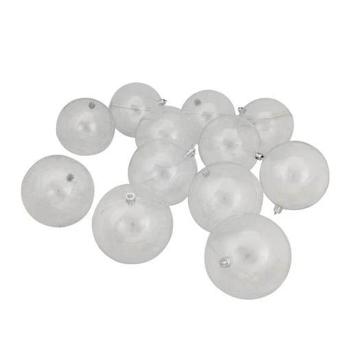 Northlight 12ct Clear Shatterproof Shiny Christmas Ball Ornaments 4" (100mm) 5 Northlight 12ct Clear Shatterproof Shiny Christmas Ball Ornaments 4" (100mm) - Image 3