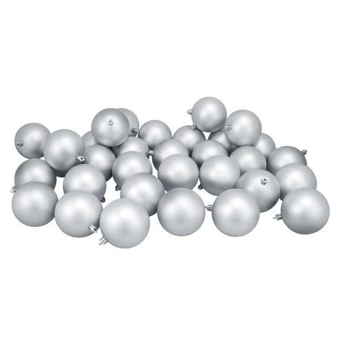 Northlight 32ct Matte Silver Shatterproof Christmas Ball Ornaments 3.25" (80mm) 3 Northlight 32ct Matte Silver Shatterproof Christmas Ball Ornaments 3.25" (80mm)
