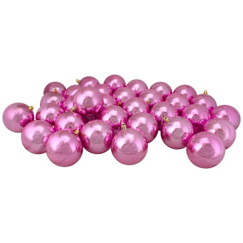 Northlight 32ct Bubblegum Pink Shiny Shatterproof Christmas Ball Ornaments 3.25" (80mm) 3 Northlight 32ct Bubblegum Pink Shiny Shatterproof Christmas Ball Ornaments 3.25" (80mm)