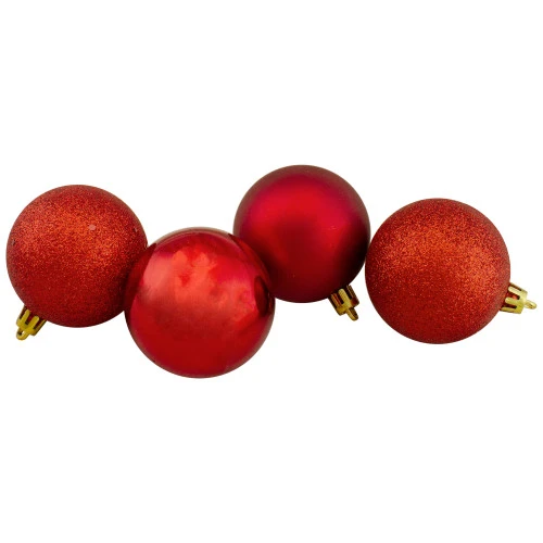 Northlight 60ct Red Shatterproof 4-Finish Christmas Ball Ornaments 2.5" (60mm) 3 Northlight 60ct Red Shatterproof 4-Finish Christmas Ball Ornaments 2.5" (60mm)
