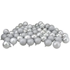 Northlight 96ct Silver Shatterproof 4 Finish Christmas Ball Ornaments 1.5" (40mm)