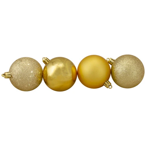 Northlight 60ct Vegas Gold Shatterproof 4 Finish Christmas Ball Ornaments 2.5" (60mm) 5 Northlight 60ct Vegas Gold Shatterproof 4 Finish Christmas Ball Ornaments 2.5" (60mm) - Image 3