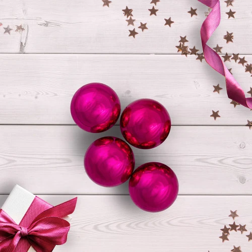 Northlight 32ct Magenta Pink Shatterproof Shiny Christmas Ball Ornaments 3.25" (80mm) 4 Northlight 32ct Magenta Pink Shatterproof Shiny Christmas Ball Ornaments 3.25" (80mm) - Image 2