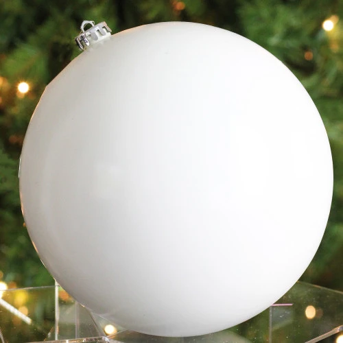 Northlight Shiny White Shatterproof Christmas Ball Ornament 12" (300mm) 4 Northlight Shiny White Shatterproof Christmas Ball Ornament 12" (300mm) - Image 2