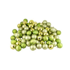 Northlight 100ct Kiwi Green Shatterproof 3-Finish Christmas Ball Ornaments 2.5" (60mm) -Christmas Decoration Store northlight lj36107 3 55952.1600305324