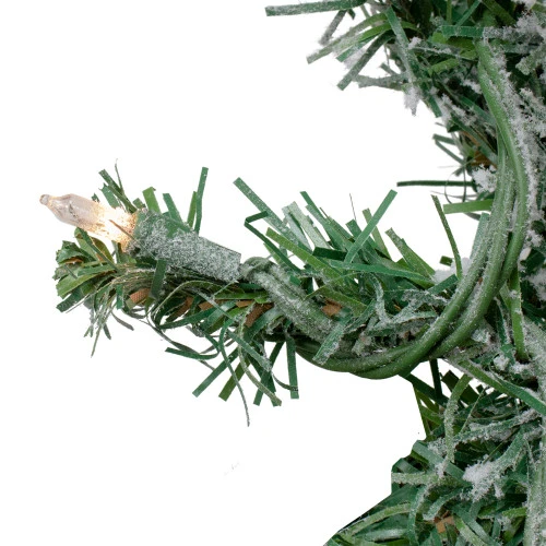 Northlight 9' X 10" Pre-lit Heavily Flocked Pine Artificial Christmas Garland - Clear Lights 4 Northlight 9' X 10" Pre-lit Heavily Flocked Pine Artificial Christmas Garland - Clear Lights - Image 2