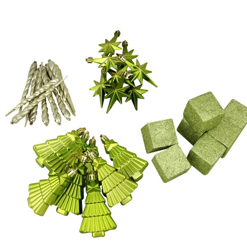 Northlight 125ct Green Shatterproof 3-Finish Tropical Christmas Ornaments 5.5" (140mm) 6 Northlight 125ct Green Shatterproof 3-Finish Tropical Christmas Ornaments 5.5" (140mm) - Image 4