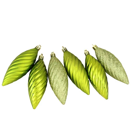 Northlight 125ct Green Shatterproof 3-Finish Tropical Christmas Ornaments 5.5" (140mm) 7 Northlight 125ct Green Shatterproof 3-Finish Tropical Christmas Ornaments 5.5" (140mm) - Image 5