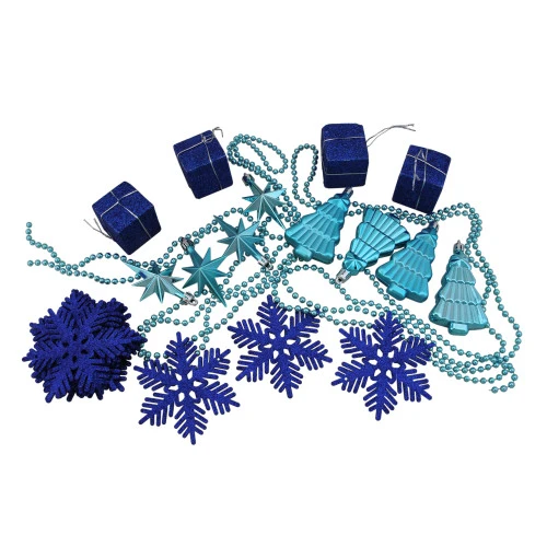 Northlight 125ct Peacock Blue Shatterproof 4-Finish Christmas Ornaments 5.5" (140mm) 5 Northlight 125ct Peacock Blue Shatterproof 4-Finish Christmas Ornaments 5.5" (140mm) - Image 3