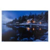 Northlight 23.75" LED Lighted Rustic Lodge Cabin On The Lake Canvas Wall Art -Christmas Decoration Store northlight nj83088 71067.1663615644