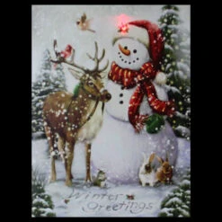 Northlight LED Lighted Snowman And Reindeer Christmas Canvas Wall Art 15.75" X 12" -Christmas Decoration Store northlight nj85680 2 35335.1588415329