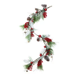 Northlight 5.5' X 7" Frosted And Flocked Berries Christmas Garland - Unlit 7 Northlight 5.5' X 7" Frosted And Flocked Berries Christmas Garland - Unlit -Christmas Decoration Store northlight nl00310 3 25704.1599787107