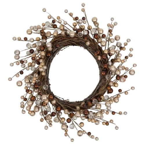 Northlight Burgundy And Silver Ball Christmas Ornament Twig Wreath, 20-Inch, Unlit 3 Northlight Burgundy And Silver Ball Christmas Ornament Twig Wreath, 20-Inch, Unlit