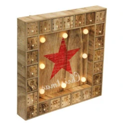 Northlight 14" Pre-Lit Brown And Red LED Advent Calendar Christmas Wall Decor -Christmas Decoration Store northlight nl01268 3 28171.1665611031