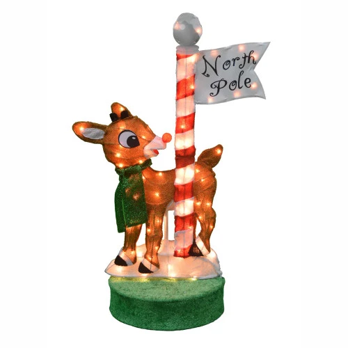 Northlight 36" Brown And Green Rudolph North Pole Christmas Outdoor Decor 4 Northlight 36" Brown And Green Rudolph North Pole Christmas Outdoor Decor - Image 2
