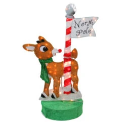 Northlight 36" Brown And Green Rudolph North Pole Christmas Outdoor Decor