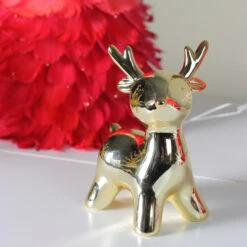 Northlight 5.75" Small Gold Ceramic Christmas Deer Decoration -Christmas Decoration Store northlight q526322 3 93760.1588402565
