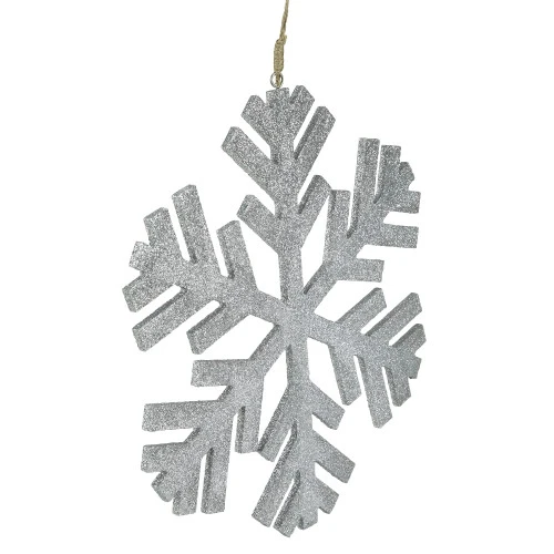 Northlight 11.75" Silver Glitter Drenched Snowflake Christmas Ornament 5 Northlight 11.75" Silver Glitter Drenched Snowflake Christmas Ornament - Image 3