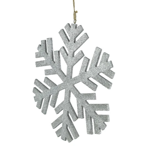 Northlight 11.75" Silver Glitter Drenched Snowflake Christmas Ornament 6 Northlight 11.75" Silver Glitter Drenched Snowflake Christmas Ornament - Image 4