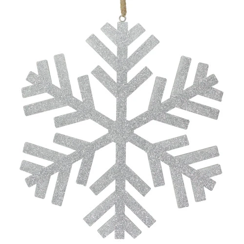 Northlight 11.75" Silver Glitter Drenched Snowflake Christmas Ornament 3 Northlight 11.75" Silver Glitter Drenched Snowflake Christmas Ornament