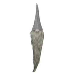 Northlight 30" Gray And White Traditional Hanging Christmas Gnome Decoration