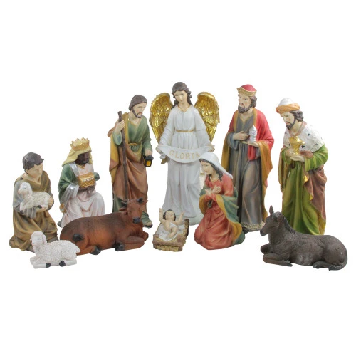 Northlight 11-Piece Green And White Religious Christmas Nativity Figurines Set - 19.5” 3 Northlight 11-Piece Green And White Religious Christmas Nativity Figurines Set - 19.5”