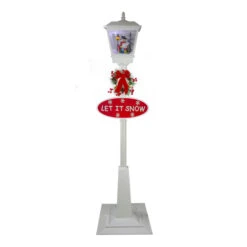 Northlight 70.75" White Lighted Musical Snowman Christmas Street Lamp