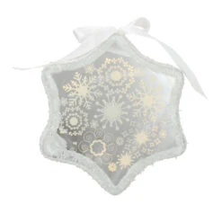 Northlight 9" White Pre-Lit LED Sparkle Snowflake Scene Christmas Ornament