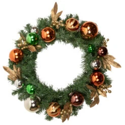 Northlight Green Foliage With Ornaments Artificial Christmas Wreath, 24-Inch, Unlit