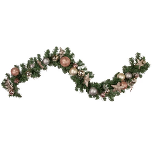 Northlight 6' X 12" Green Foliage With Stars And Ornaments Artificial Christmas Garland, Unlit 3 Northlight 6' X 12" Green Foliage With Stars And Ornaments Artificial Christmas Garland, Unlit