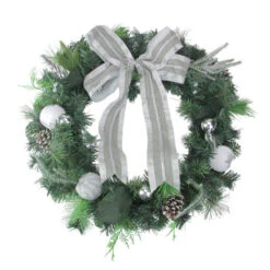 Northlight Bow And Pine Cone Artificial Christmas Wreath - 24-Inch, Unlit