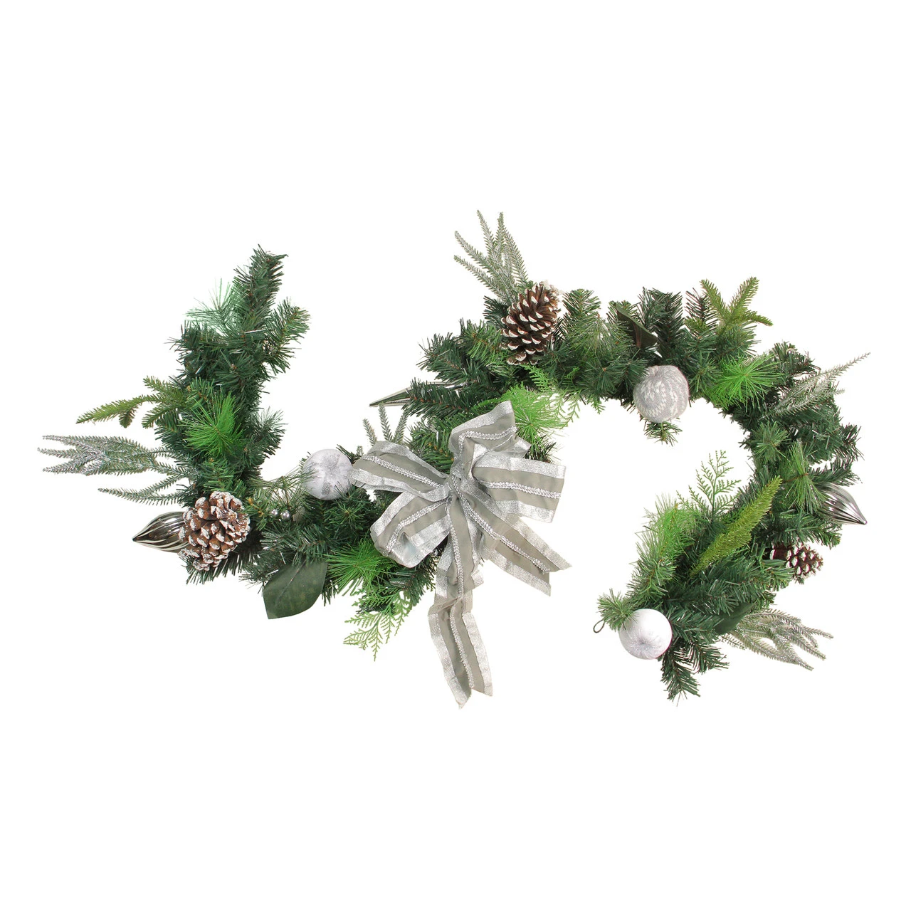 Northlight 6' X 11" Bow And Pine Cone Artificial Christmas Garland - Unlit 3 Northlight 6' X 11" Bow And Pine Cone Artificial Christmas Garland - Unlit