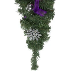 Northlight 24" Pre-Decorated Pink Ball Ornament And Poinsettia Artificial Christmas Teardrop Swag, Unlit -Christmas Decoration Store northlight s84820 3 67664.1588353519