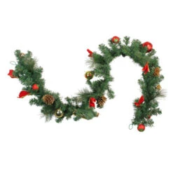 Northlight 6' X 10" Red And Gold Ball Ornaments With Bows Artificial Christmas Garland - Unlit