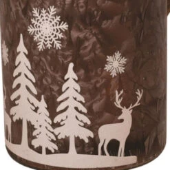 Northlight 12" Brown Winter Scene Christmas Pillar Candle Holder Lantern With Handle 7 Northlight 12" Brown Winter Scene Christmas Pillar Candle Holder Lantern With Handle -Christmas Decoration Store northlight sd37673 03 68345.1600218892