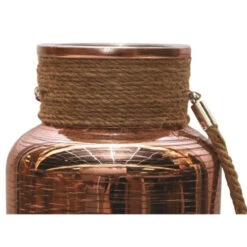 Northlight 10" Copper Brown Circular Pillar Candle Holder Lantern With Handle -Christmas Decoration Store northlight sd37732 03 68556.1600218895