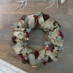 Northlight Pine Cones, Birch And Berries Artificial Christmas Wreath, 13-Inch, Unlit -Christmas Decoration Store northlight sh36193 2 92256.1588355264